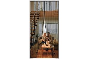 MDY Magnetic Fly Screen Door Insect Mosquito Door Screen,130x225cm (51.18x88.58in) Magnetic Top-to-Bottom Seal Snaps Shuts Automatically, for Anti Mosquito or Anti Pest Magnetic Soft Door-Black
