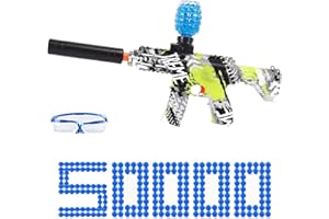 AZJ Gel Blaster Gun Toy for Kids - Premium Quality with New Manual & Automatic Fire - Play on Rechargeable Battery with & Googles - 7-8 mm Luminous Balls (Rifles, G500 Green)