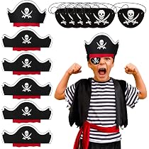 Piraten-Kostüm-Set: 6 Hüte & 6 Augenklappen – Kinder-Party-Accessoires Für Halloween & Geburtstag