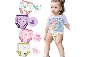 FLYISH DIRECT Confezione da 4 Mutandine di Apprendimento - Pantaloni da Addestramento per Neonati in Cotone Mutandine di Apprendimento per Bambini