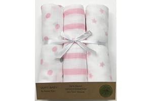 DUFFI BABY Baby Comfort - Gasas estampadas 100% Bambú (3 Pzs) 55x70 cm