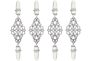 DECORDWELL 4 Stück Cardigan Clip,Pullover Clips,Strickjacke Clips,Kette Kreative Schal Clips,Vintage Pullover Clips Damen,Metall Umhang Kragen Verschluss Clips für Blusen Kleider Jacke für Damen