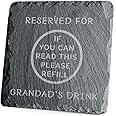 Grandad Coaster Gift For Christmas Grandads Birthday Fathers Day Present Black Slate Drinks Coffee Cup Coaster With Engraved Finish