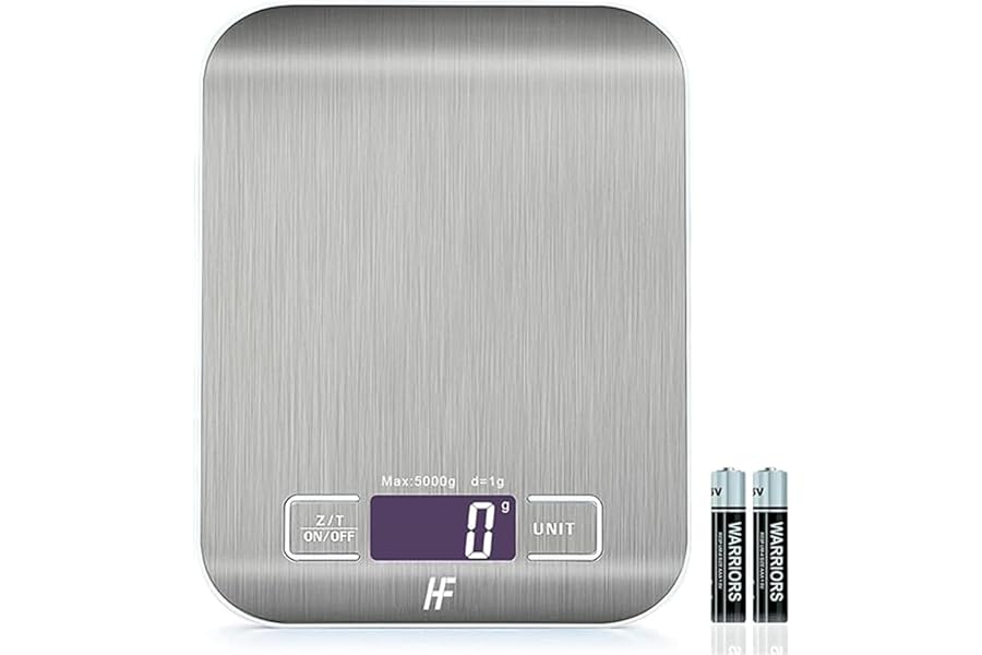 HomeFashion bascula cocina balanza cocina peso de cocina digital Báscula con Pantalla LCD, Acero Inoxidable, Balanza de