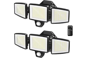 YTKIH LED Strahler mit Bewegungsmelder Außen 1800LM, 5000K Kaltweiß Superhell Außenstrahler mit 5 Leuchtmodi, Scheinwerfer mit Fernbedienung, IP65 Wasserdicht Flutlicht für Garage, Hof, Garten(2PCS)
