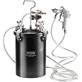 VEVOR Spray Paint Pressure Pot, 15L/3.75gal Pressure Pot Tank, 60 psi Adjustale Pressure, Steel Pressure Pot Paint Tank with Spray Gun, Hoses, Pressure Gauge, for Home Decor and Industry Painting