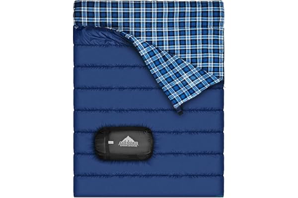 Sac de Couchage Double de Flanelle de Coton pour Le Camping, la randonnée, ou la randonnée. Sac de Couchage imperméable de la Reine 2 par Temps Froid de la Reine 2 pour des Adultes