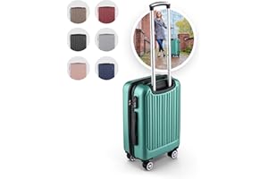 Easy Move ABS Hartschalenkoffer - Ergonomisch & Sicher - Kleiner Trolley Koffer mit 360° Rädern, Zahlen Schloss - Rollkoffer, Reisekoffer Klein (Silver Green, 54cm)