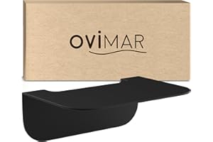 ‎OVIMAR ovimar Badablage Gimsoya | Edelstahl | schwarz matt | ohne Bohren | schwarz matt | hängend im Bad oder in der Küche | zur Ablage oder als kleines Regal von von diversen Bad Utensilien oder Bad Deko