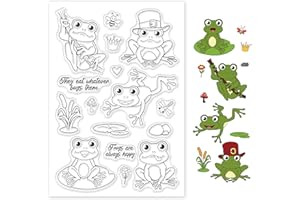 GLOBLELAND Timbro Silicone Animali Timbri Trasparenti Sigillo Rana Timbri Journaling in Silicone Trasparente per la Creazione di Biglietti e Decorazioni per Scrapbooking