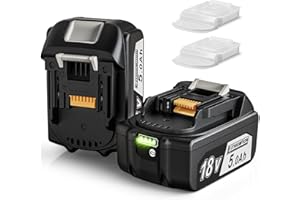 2x Quantrex zamiennik baterii 18V 5,0Ah BL1850B do Makita BL1850B BL1860 BL1860B BL1850 BL1840B BL1840 LXT-400 ze wskaźnikiem LED z pokrywą baterii