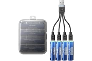 NTONPOWER Rechargeable Battery AA,1.5V Lithium AA Battery for Blink Outdoor Camera 4 Pack, 2100mWh with USB Cable, Long Lasting Rechargeable Li-ion for Xbox