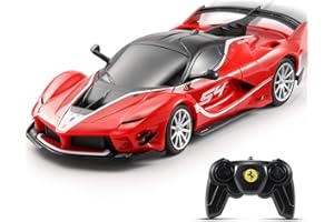 SainSmart Jr. Ferrari zdalnie sterowany samochód, 1:24, oficjalny model samochodu LaFerrari, model Ferrari, zabawka dla dzieci w wieku 3-18 lat, dla dzieci i dorosłych (FXX K EVO czerwony)