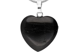 Lebensquelle Plus Colgante de corazón de turmalina (Paul) | Colgante de piedras preciosas, corazón con ojal, turmalina (País)