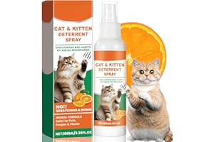 CHUNBIN 100ml Natural Cat Repellent Spray,Cat Deterrent Spray Indoor Outdoor,Anti Scratch Cat Spray to Stop Cats Scratching Furniture&Carpet,Citrus Spray for Cats-Safe No-Stain Formula for Sofas,Plants,Garden