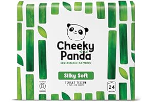 The Cheeky Panda Bamboo Toilet Rolls Bulk Buy – 24 Rolls of 3 Ply Toilet Paper | Plastic Free Packaging and Sustainable Tissue Paper | White