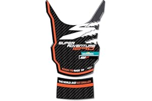 labelbike - Pegatinas 3D Protectores de Depósito de Motocicleta Decoraciones y Protecciones en Resina compatibles con KTM 1290 Super Adventure S 2021-2024 Color Naranja carbón.