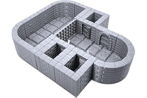 EnderToys Locking Dungeon Tiles – Gefängnis und Haltezellen, lackierbar, 3D-gedrucktes Tisch-Rollenspiel, Geländelandschaft für 28 mm Miniaturen