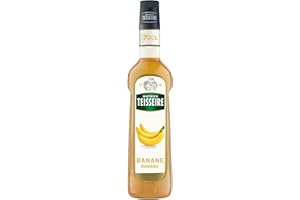 Sirop de Banane Mathieu Teisseire, pour boissons, cocktails, mocktails, smoothies, cafés, chocolats, milk-shakes, desserts, bouteille de 70cl