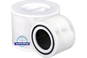 BRUVISH (2 pezzi) Core 300S Filtro di ricambio compatibile con purificatore d'aria LEVOIT Core 300 e Core 300S, filtro H13 True Hepa, filtro HEPA 3 in 1 da 2 pezzi Filtro bianco Core300/300S 2 pezzi