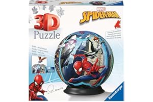 Ravensburger - Puzzle 3d Ball Marvel: Spiderman | Puzzle 3d Bambini A Partire Dagli 6 Anni | Modellismo Da Costruire Bambini Di 73 Pezzi | Regalo Bambino 6 Anni E Più