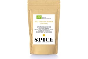 ‎SPICE 345 WORLD'S FINEST SELECTION SPICE BIO Bourbon Vanillepulver, 25g, Bio Bourbon Vanilleschoten gemahlen aus kontrolliert-biologischem Anbau (Madagaskar), echte gemahlene Bourbon Vanille, (Vanilla Powder)