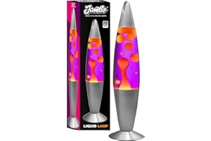 Jambo Liquid Lamp with Yellow/Orange Wax and Purple Liquid I Beautiful Lamp with Wax That Flows Like Lava I Entertaining for Adults and Kids
