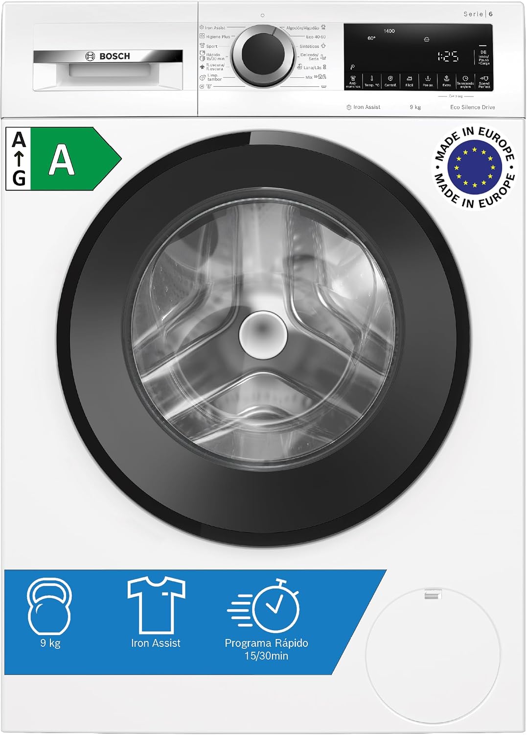 Avis d'Expert & Test Approfondi : Bosch Lavadora Serie 6 9 kg Silenciosa blanco (Sélection)