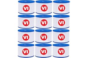 KGC 12 Stück VI Filter Pool, VI Filterkartusche Pool, Filter für Whirlpool, Aufblasbare Whirlpool-Filter kompatibel mit Bestway 58323E, kompatibel mit Coleman Saluspa 90427E, für Lay-Z-Spa