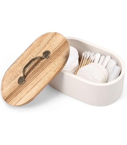 Bindopberg badkamer, 2 vakken, tamponhouder, opslag, doos voor inlegkruisjes, houten opbergdoos, hygiënische artikelen, voor meisjes, vrouwen, dames (wit