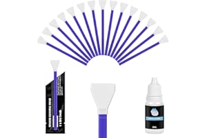 AYESY Sensor Reinigungsset, 15 Stück 24mm Sensor Reinigungs Kit für Vollformat-Kameras Staubfreie Vakuumverpackung mit 10ml Sensor Reiniger Reinigungs-Sets für DSLR Kamera CMOS CCD Sensoren Objektive