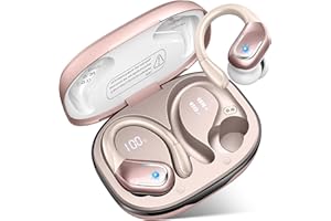 RULEFISS Ecouteurs Bluetooth 5.4 sans Fil Sport, 75Hrs Oreillette sans Fil avec 3D HiFi Stéréo, 4 ENC Réduction de Bruit Mics, IP7 Etanche, USB-C Charge Rapide Casque Running, Écran LED Earbuds Android iOS