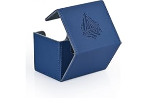 UAONO Deck Box für MTG Yugioh, Magnetic Kartenbox für 120+ hüllen Karten, Premium Sammelkarten Box mit 2 kartentrenner Kompatibel mit Magic Commander Trading Cards(Blue,Sapphire)