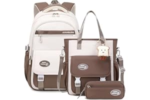 Tanou Schulrucksack Mädchen Rucksack für Teenager, Schultaschen-Set mit Studenten Umhängetasche und Federmäppchen, Kinder Schulranzen Casual Daypack School Bag for Girls