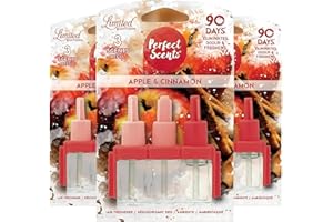 BRANDED HOUSEHOLD Perfect Scents 3Volution Apple Cinnamon Air Freshener Plug In Refills Bathroom Freshener 3 Alternating Scents To Clean Away Odours Fighter Freshens Long Lasting Fragrance - Pack of 3