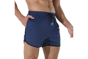Adigaber Pantalon de Sport Court pour Homme Séchage Rapide Pantalon Court Short de Sport Respirant pour Homme avec Poches Ete Shorts de Sport Homme