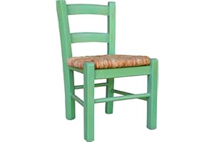 LIBEROSHOPPING.EU - LA TUA CASA IN UN CLIK SEDIOLINA BABY IN LEGNO CON SEDUTA IN PAGLIA, sedia per bambino (Verde, Faggio)