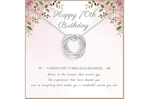 MOROTOLE Birthday Gifts for Women 925 Sterling Silver/14K Gold Plated Necklace 30th 40th 50th 60th 70 Birthday Gifts Women Mother's Day Presents for Mom Necklace Birthday Gift for Grandma