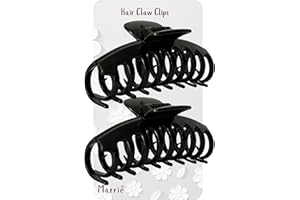 Marrie Large Hair Claw Clips for Thick Hair Nonslip Jumbo Hair Clamp Strong Big Hold Jaws Hair Styling Accessories for Women Girls Size 4.3 Inches (Black)