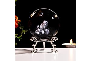 Sahoottie 60mm 3D Owl Gifts for Women Owl Crystal Ball Paperweight Owl Ornaments Glass Ball