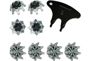 Golf Shoe Spikes,20 Pcs FJ Soft Golf Shoes Spikes Replacements with 1 Pcs Cleats Wrench fit Foot Fast Lok Twist 3.0 System Joy (Black Grey) LONGKUN
