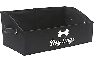 MOREZI Caja de juguetes para perros de mezcla de algodón y lino,adecuada para organizar juguetes para mascotas,ropa para perros y otros accesorios para mascotas-Nogro