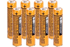KRIPOL Lot de 8 Batterie Téléphone Piles Rechargeables AAA pour Panasonic,630mah 1.2V Ni-MH Batterie pour HHR-65AAABU téléphone sans Fil Batterie
