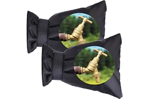 Topways Zewnętrzna osłona kranu kran osłona kurtki, ochrona przed mrozem na zimę, ogród na zewnątrz kran osłona przed zamarzaniem wodoodporna termiczna kurtyna 2 szt. (czarna)