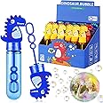 24Pcs Dinosaur Bubble Wands,Bubble Wand Bulk for Kid,Dino Bubbles Party Favors for Boys Girls,Assortment Color Bubbles Wands for Dino Themed Birthday Gift Outdoors Activity with 8 Dinosaur Stickers