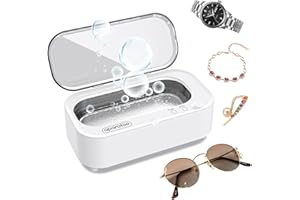 TIPTOP HOME Ultraschallreinigungsgerät für Brille, 48000Hz Hochfrequenz Ultraschallreiniger 350ML Professioneller Brillenreinigungsgerät Ultraschallgerät für Gold, Silber, Brillen, Uhren, Ringe,Zahnersatz sauber