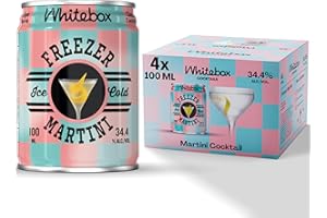 WHITEBOX COCKTAILS Single Serve Classic Freezer Martini — Case Of 4 Cocktail Cans | Classic Full Strength Gin Martini | Pre-mixed Cocktails Ready To Drink 4x100ml