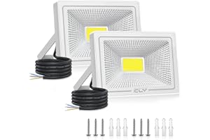 CLY Foco LED 50W, 2 Pack Foco Led Exterior Blanco Frío 6500K IP66 Impermeable Luz de Seguridad Foco Proyector Potente 4300LM Iluminación Exterior para Jardín, Garaje, Terraza, Patio