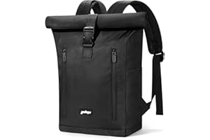 YOKGO Rucksack Damen & Herren, Rolltop Rucksack Wasserfest LaptopRucksack Schulrucksack mit 15,6" Laptopfach, Freizeitrucksack Backpack Daypack für Uni Schule Business Arbeit City Freizeit Reise