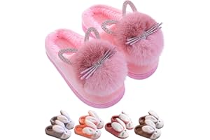 Aggroot Hiver Peluche Pantoufles Fille Pantoufle Garçon Chaussons de Maison Chaudes en Coton Chaussures Maison Pantoufles Animal d'intérieur Souple Antidérapants